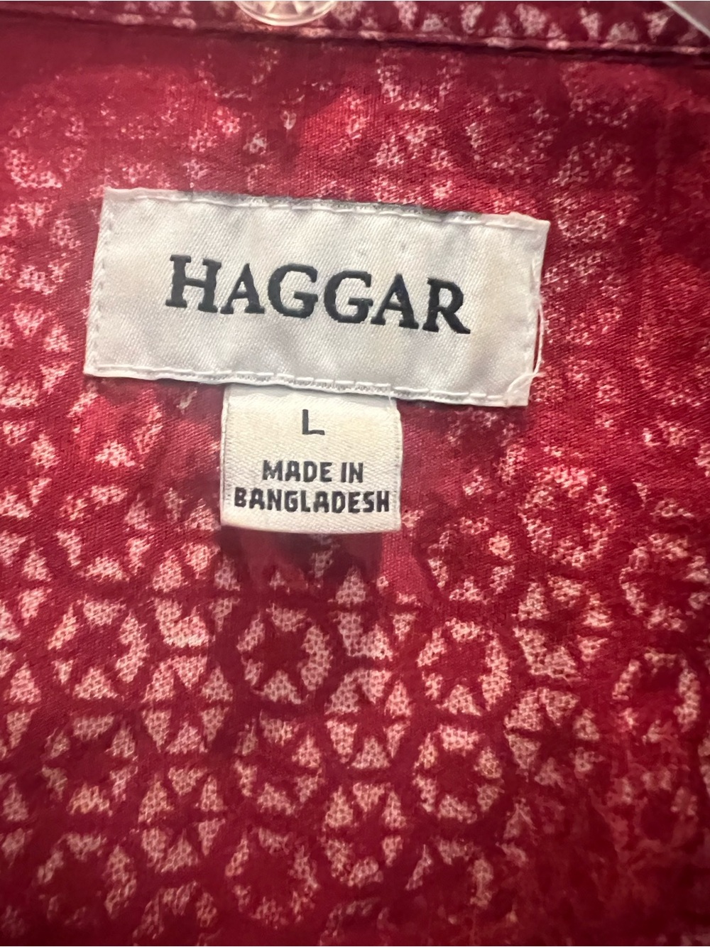 Haggar Red Short-Sleeve Button-Up Shirt - Picture 4 of 5